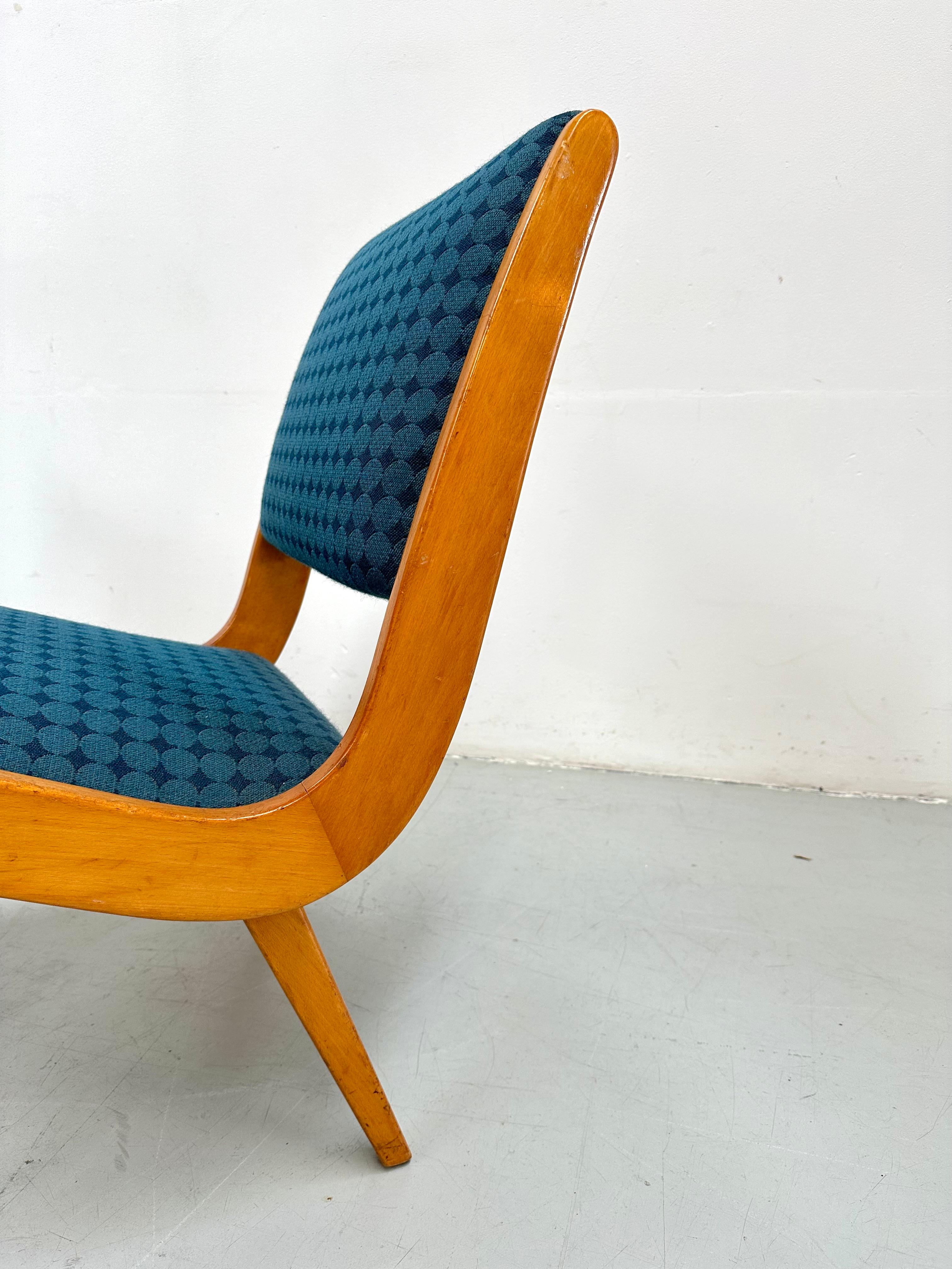 German 1950s Rare Set Vostra Chairs Numbered & Original Fabric by Jens Risom for Knoll. For Sale