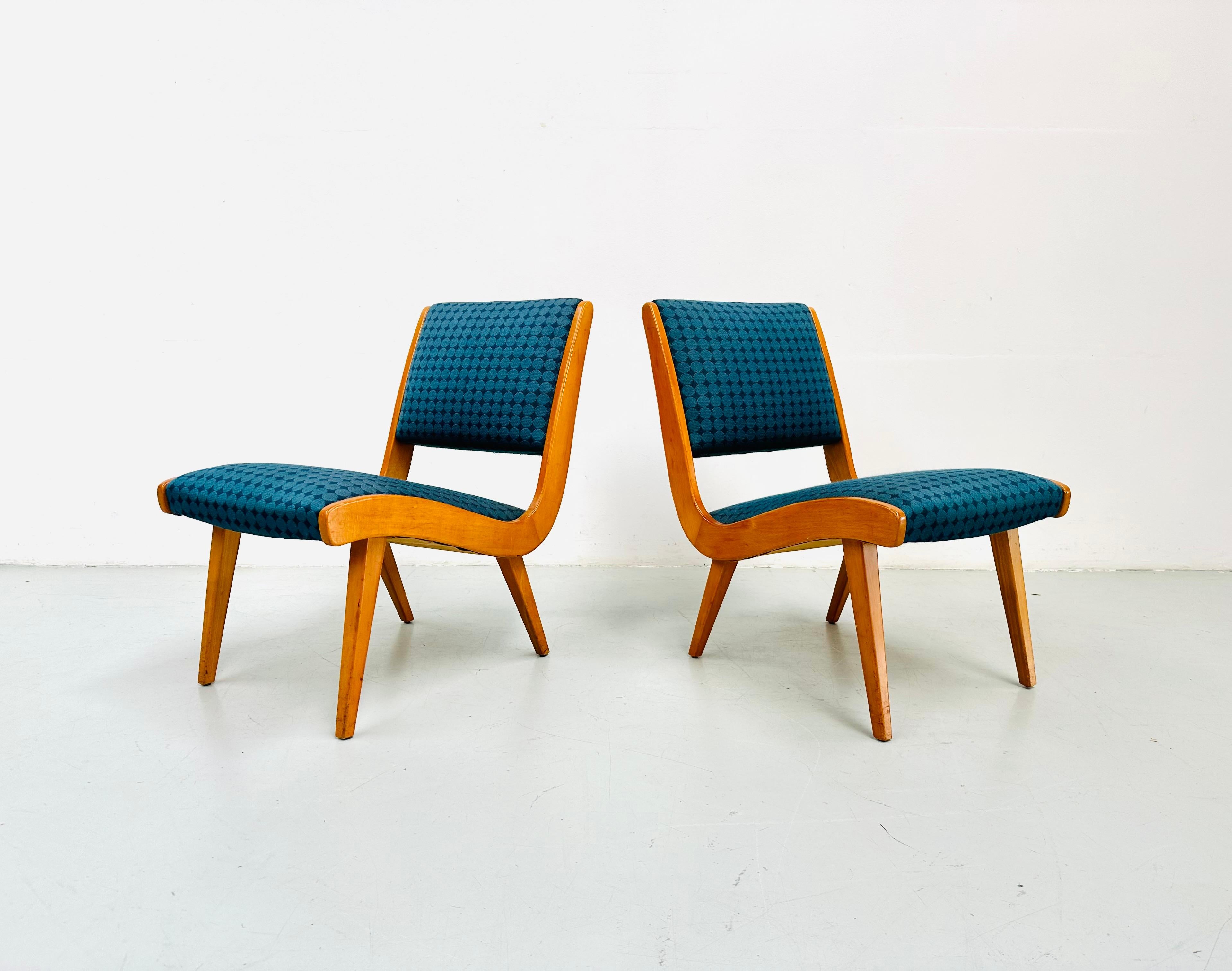 1950s Rare Set Vostra Chairs Numbered & Original Fabric by Jens Risom for Knoll. In Good Condition For Sale In Eindhoven, Noord Brabant