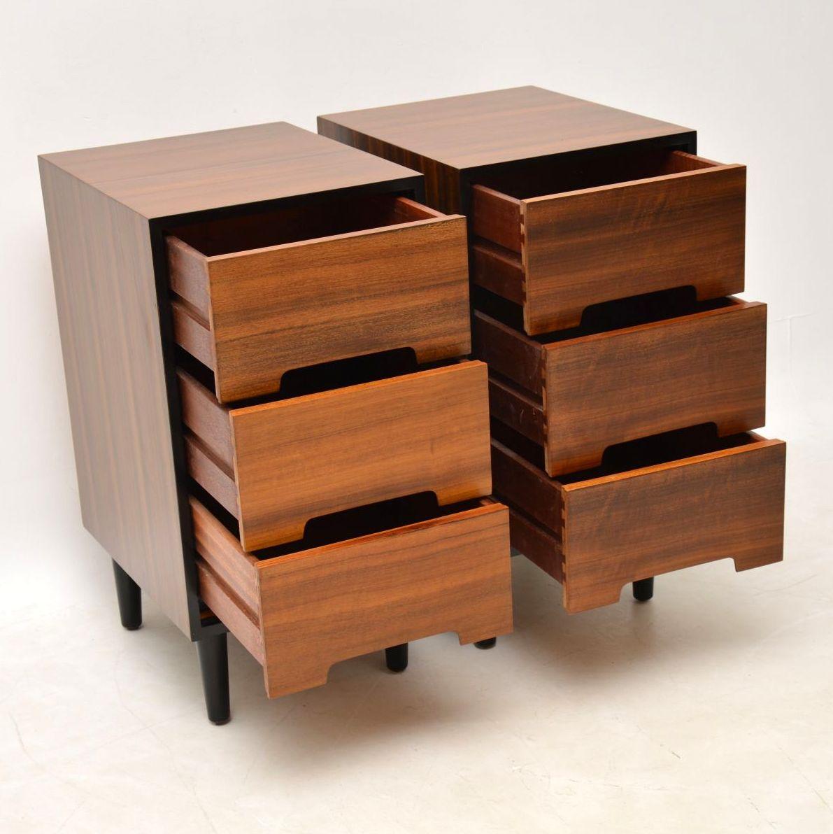 Mid-20th Century 1950s Pair of Walnut Bedside Chests by John & Sylvia Reid for Stag