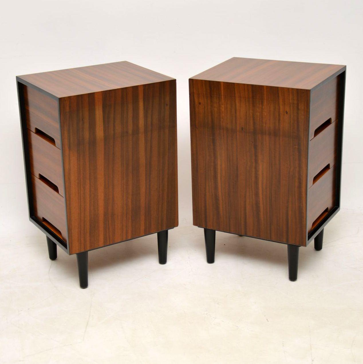 1950s Pair of Walnut Bedside Chests by John & Sylvia Reid for Stag 1