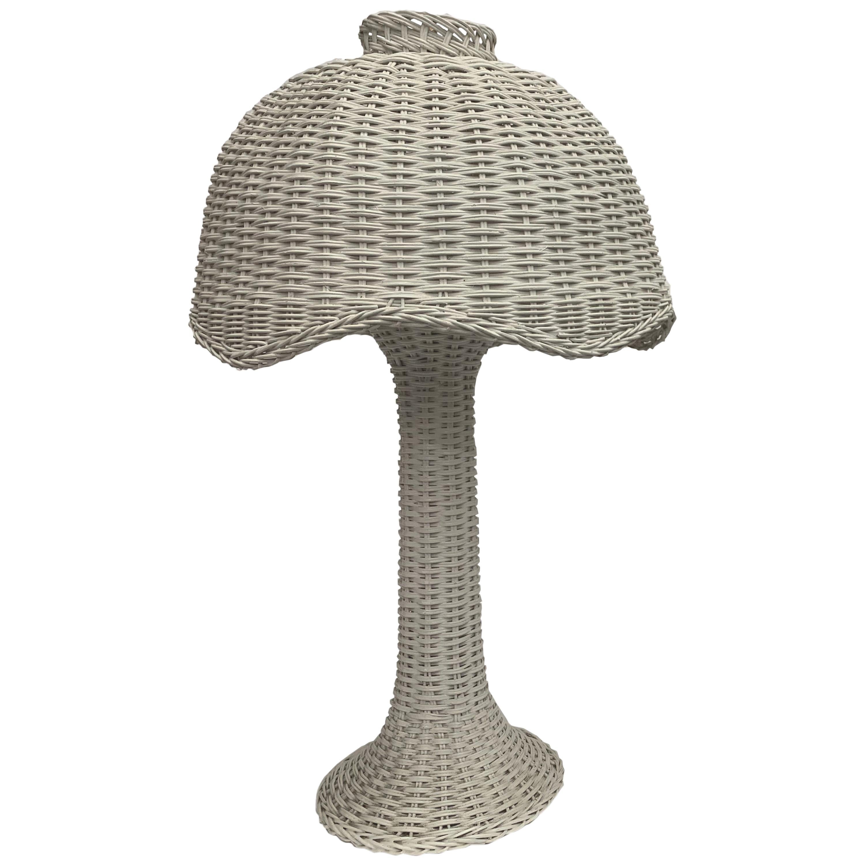 1950s Pair of Wicker Lamps For Sale at 1stDibs
