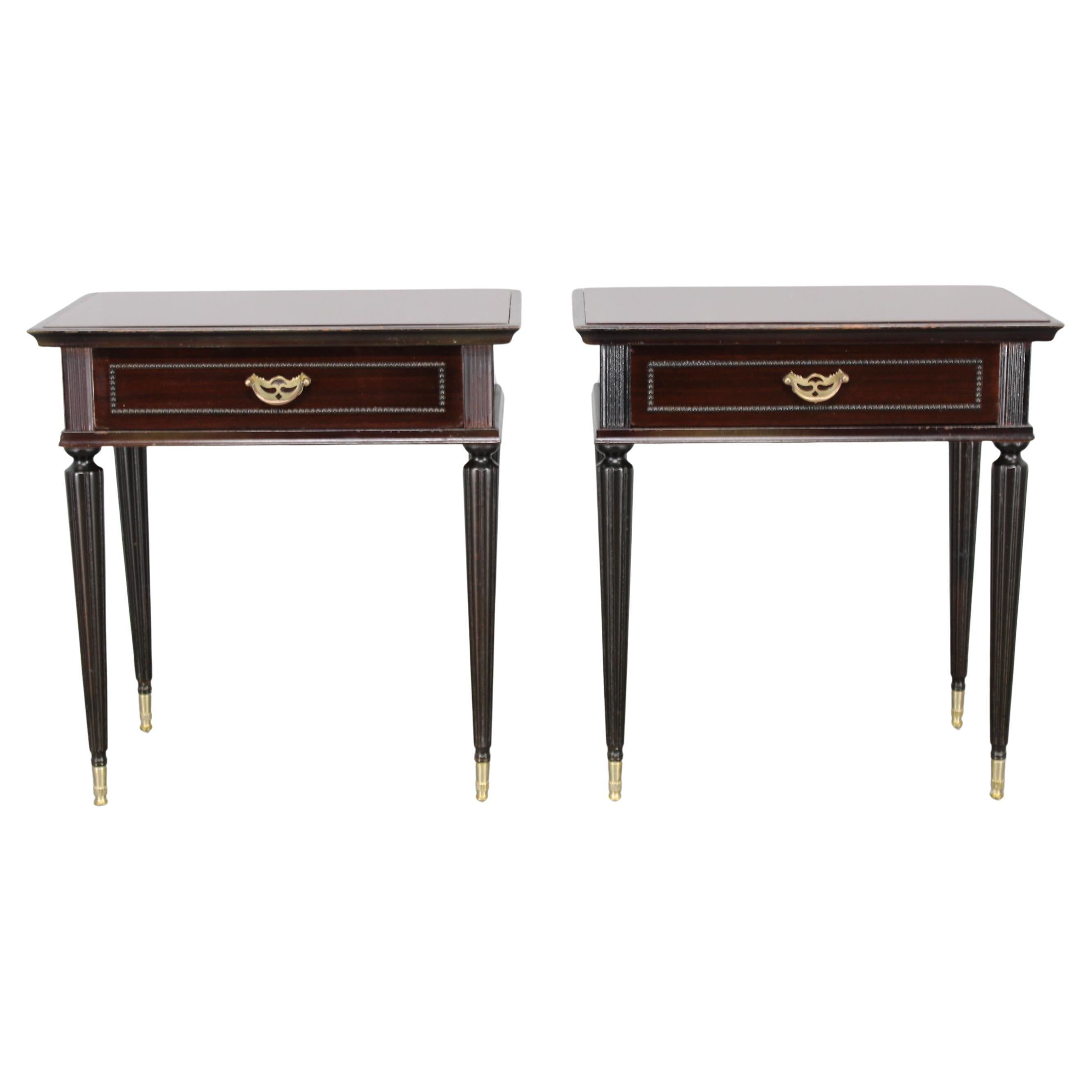 1950s Pair of Wooden Italian Night Stands