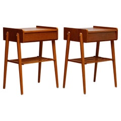 1950s Pair Swedish Night Stands / Bed side Tables By AB Bjärni Made Of Teak