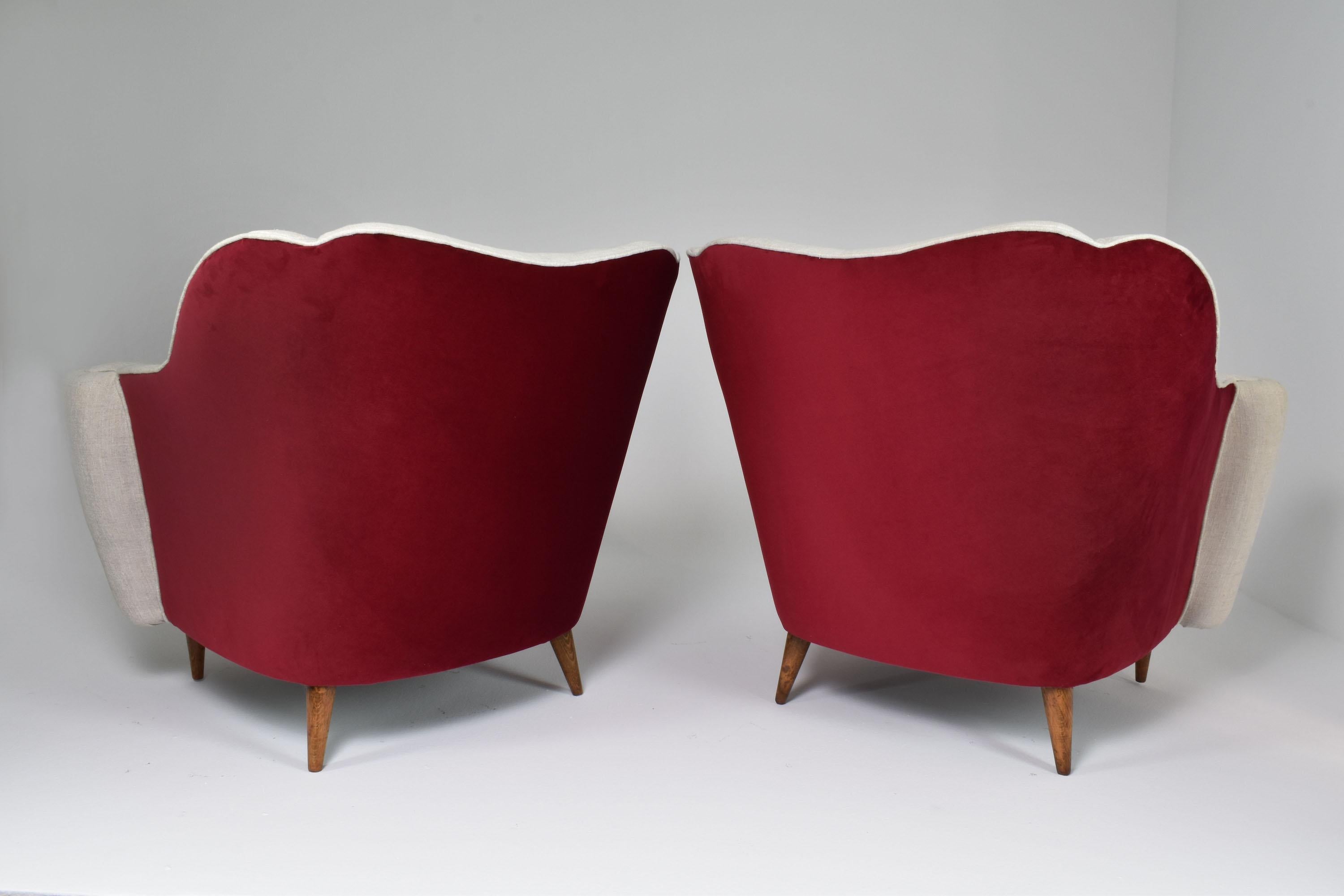 Restaurierte italienische Sessel aus den 1950er Jahren, die Gio Ponti zugeschrieben werden im Angebot 1