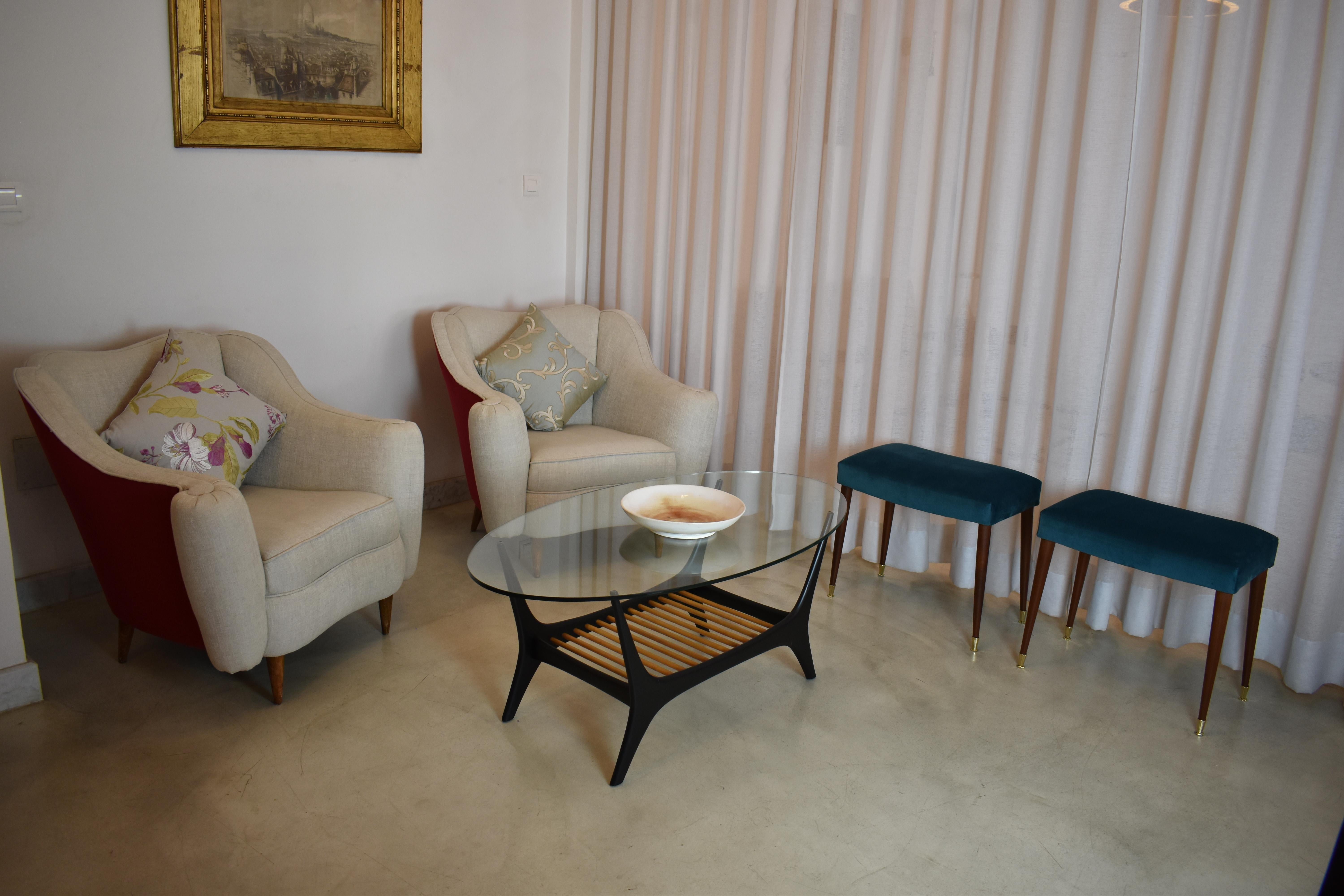 1950s Pairs of Restored Italian Armchairs   For Sale 10