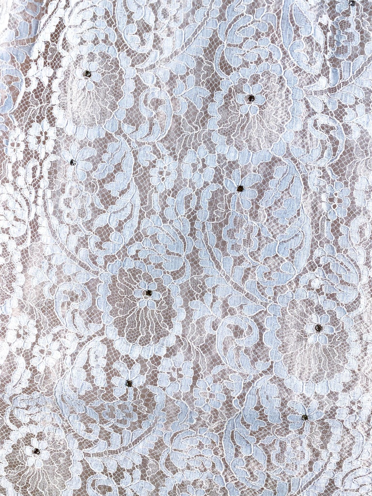 1950s Pale Blue Lace Cocktail Dress For Sale at 1stDibs