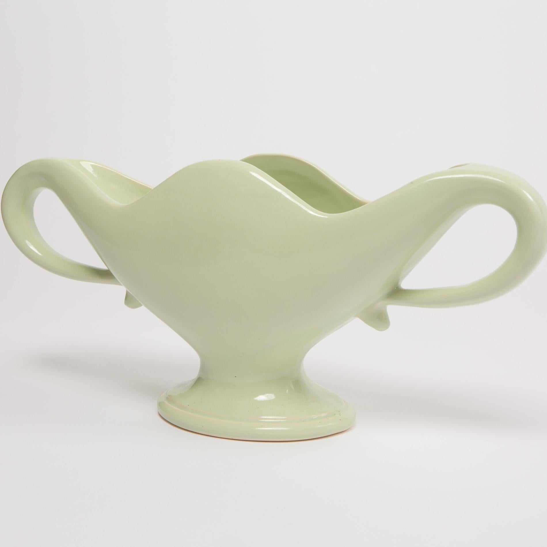English 1950s Pale Green Glazed Fulham Pottery Urn by Constance Spry