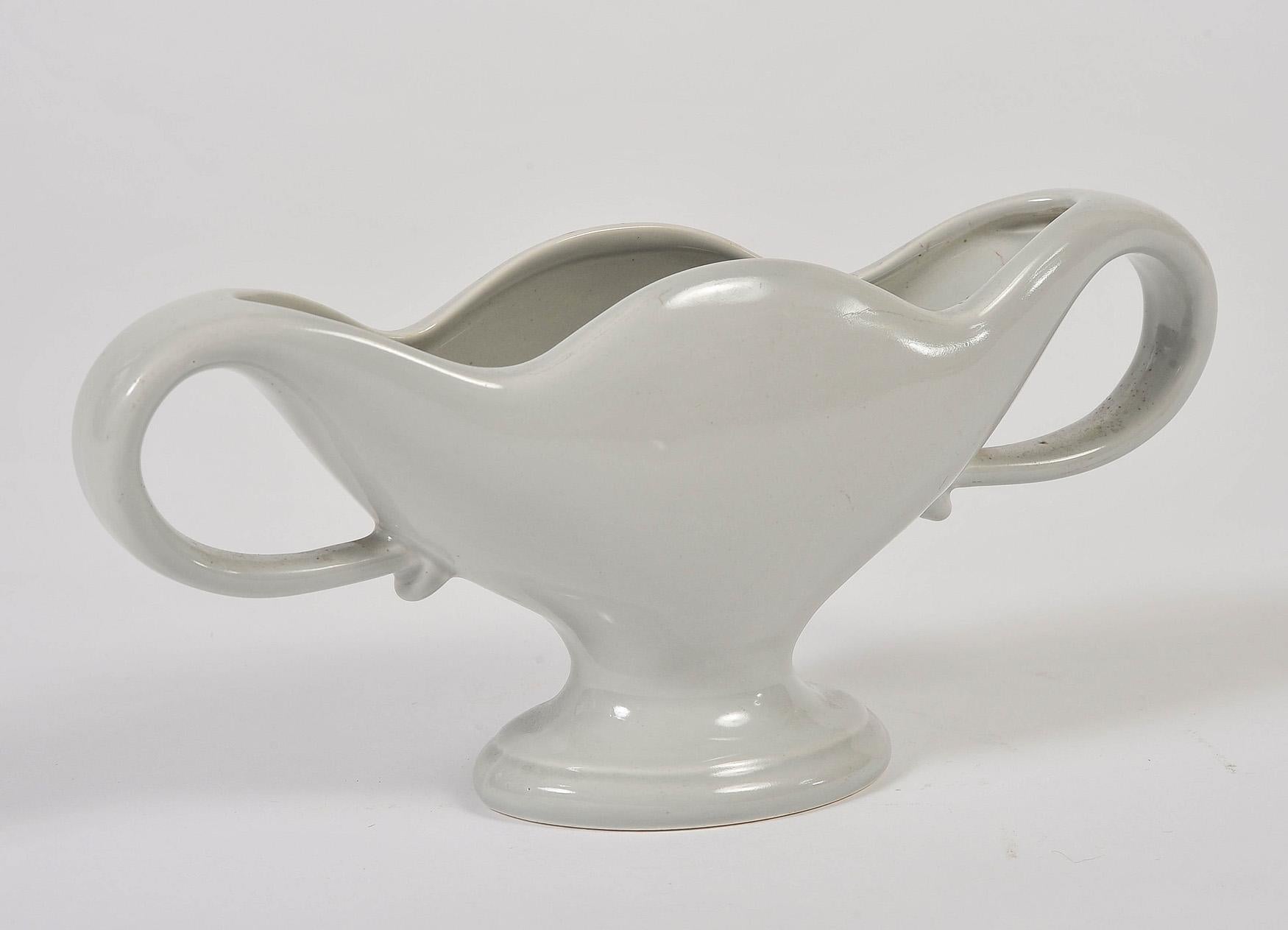 English 1950s Pale Grey/Blue Fulham Pottery Vase