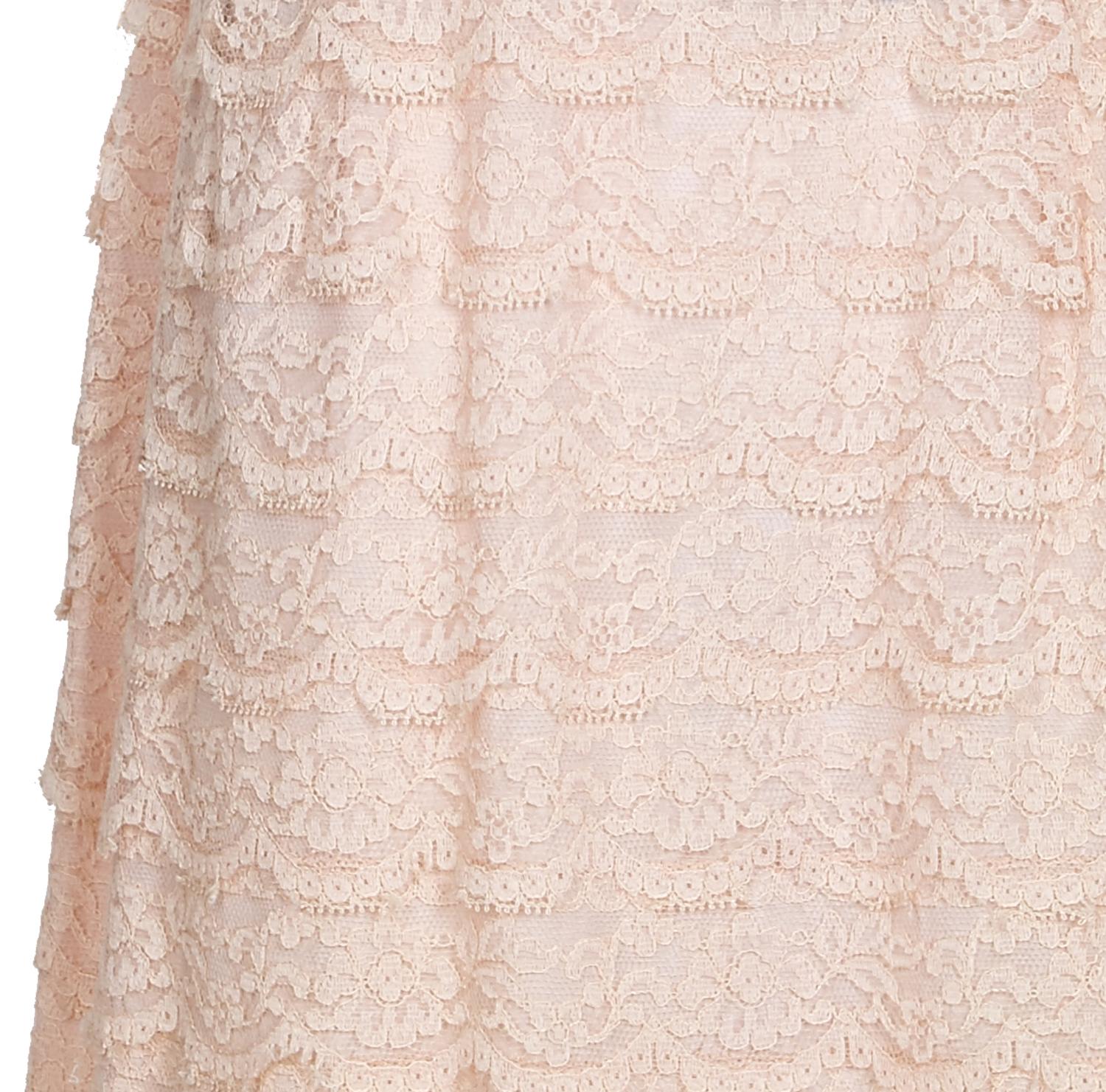 1950s Pale Pink Lace Tiered Dress With Rhinestone Detail at 1stDibs ...