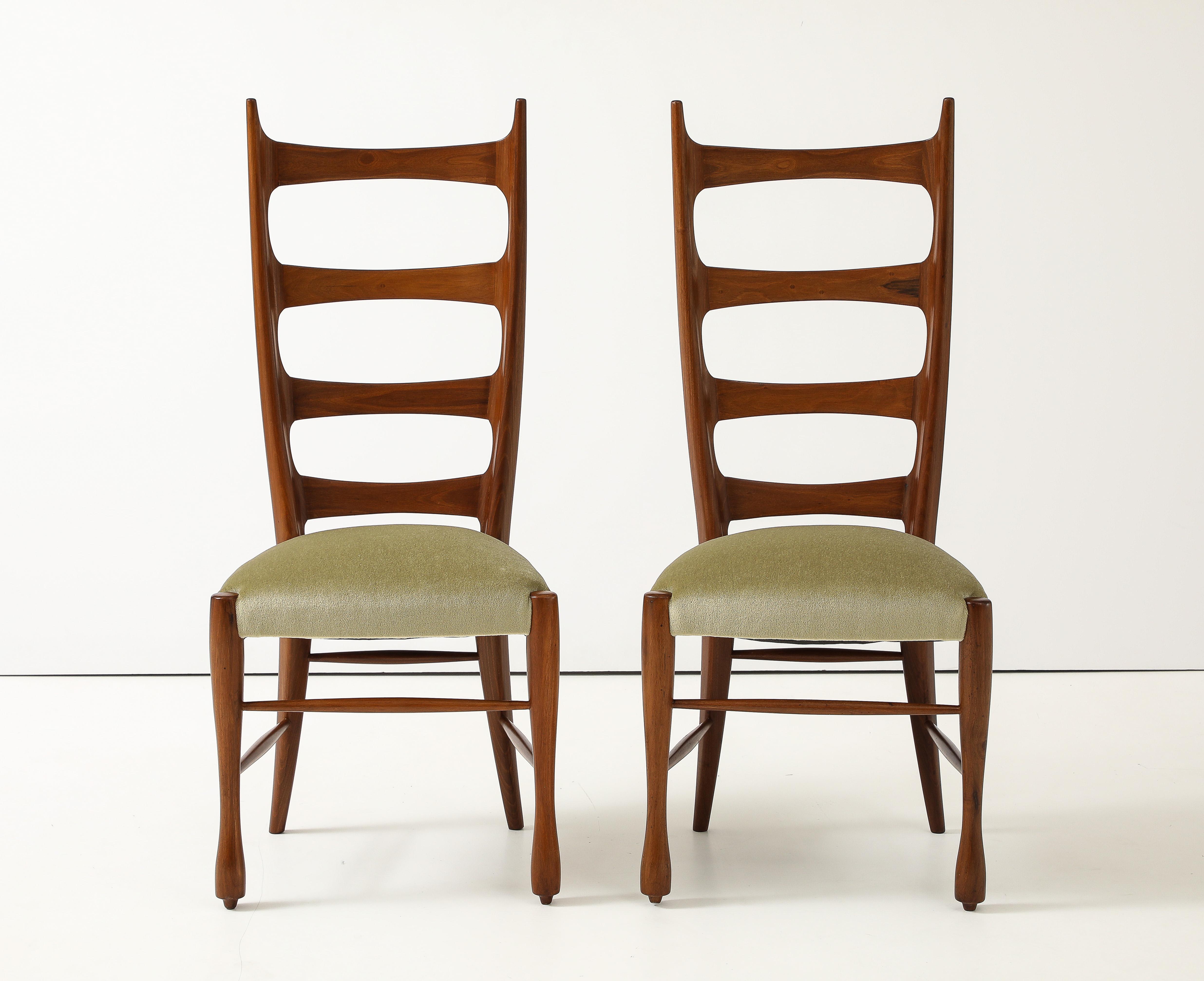 1950's Paolo Buffa Hohe Rückenlehne Stühle im Angebot 4