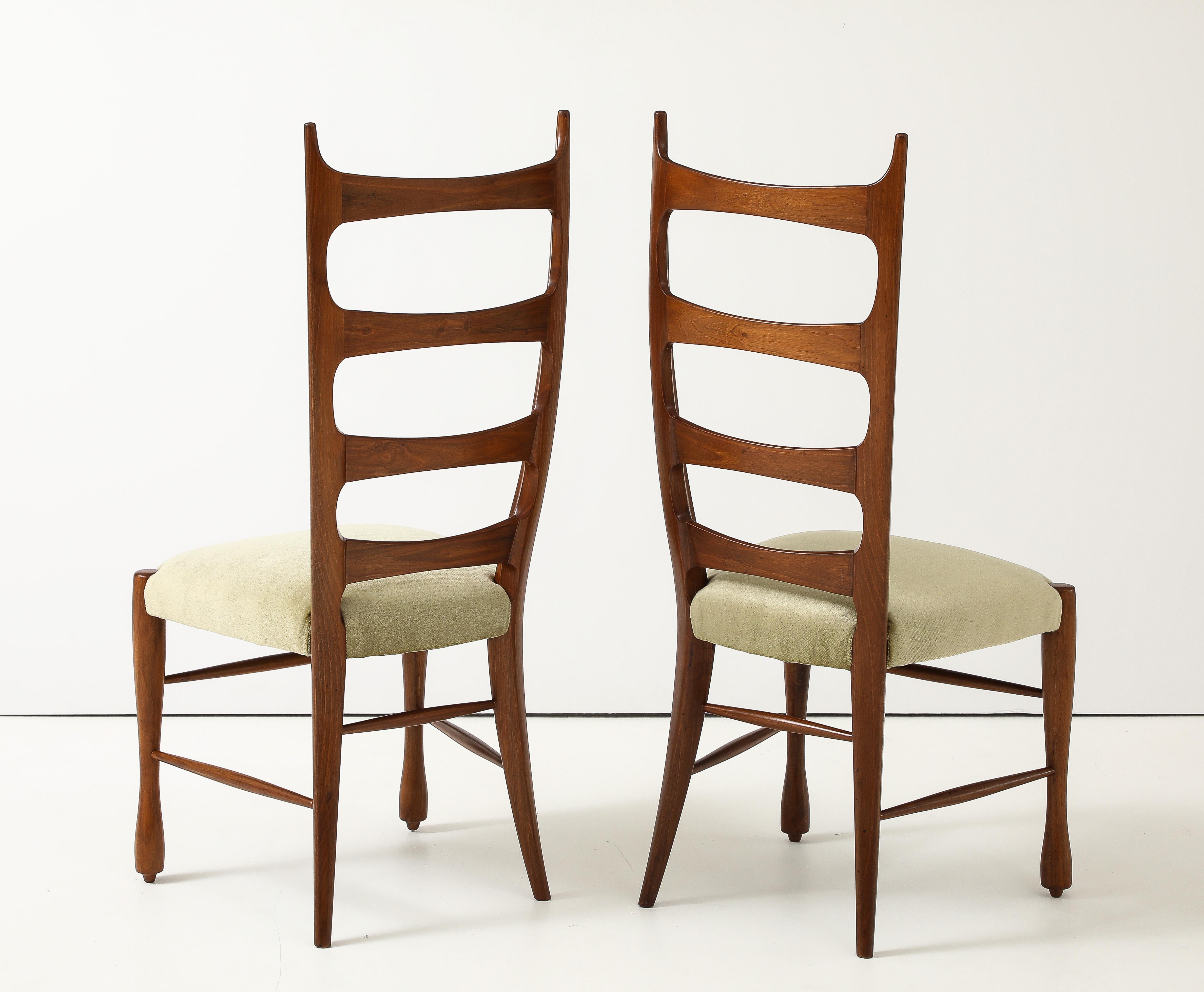 1950's Paolo Buffa Hohe Rückenlehne Stühle im Angebot 2