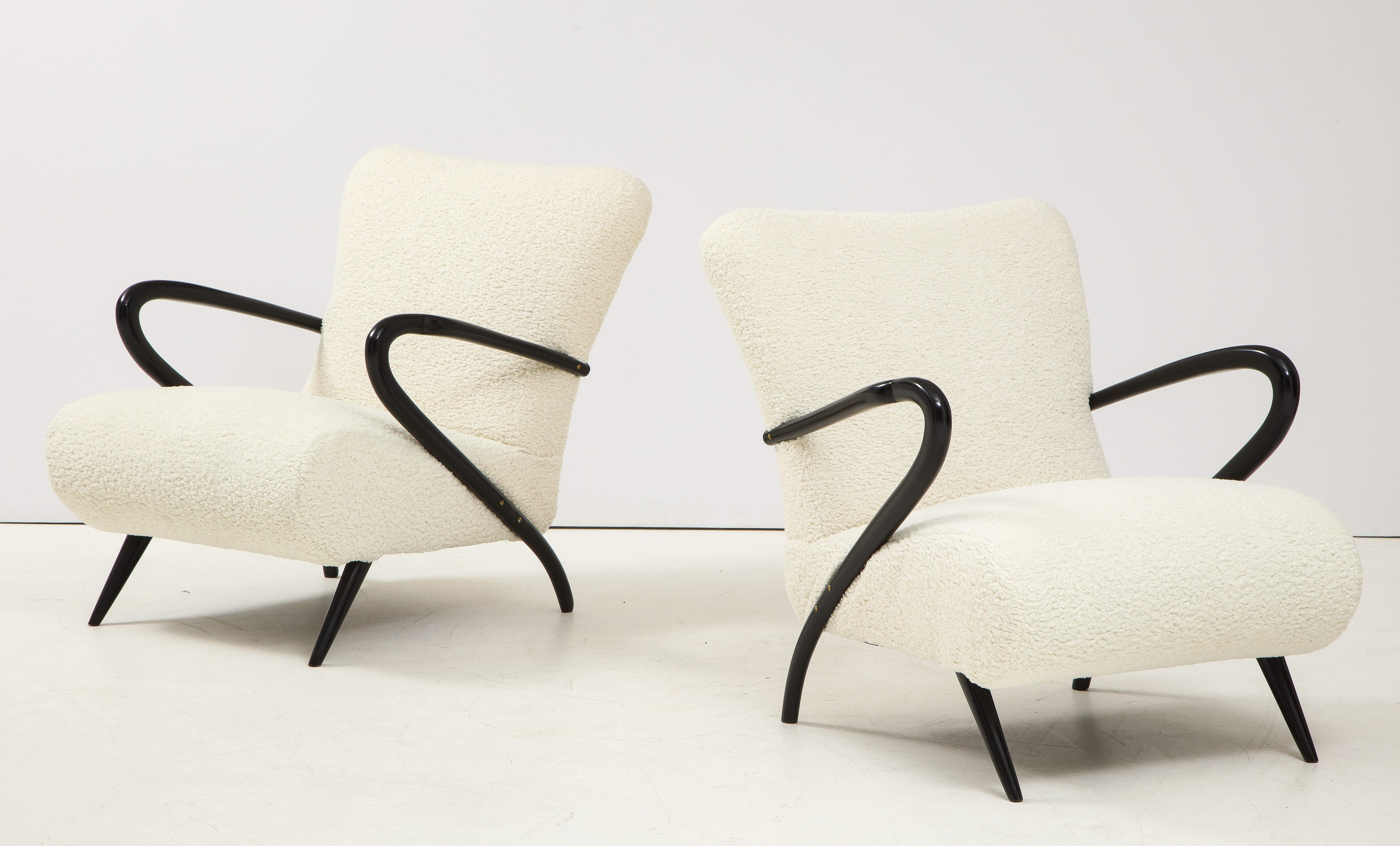 1950's Paolo Buffa Style Sculptural Lounge Chairs 1