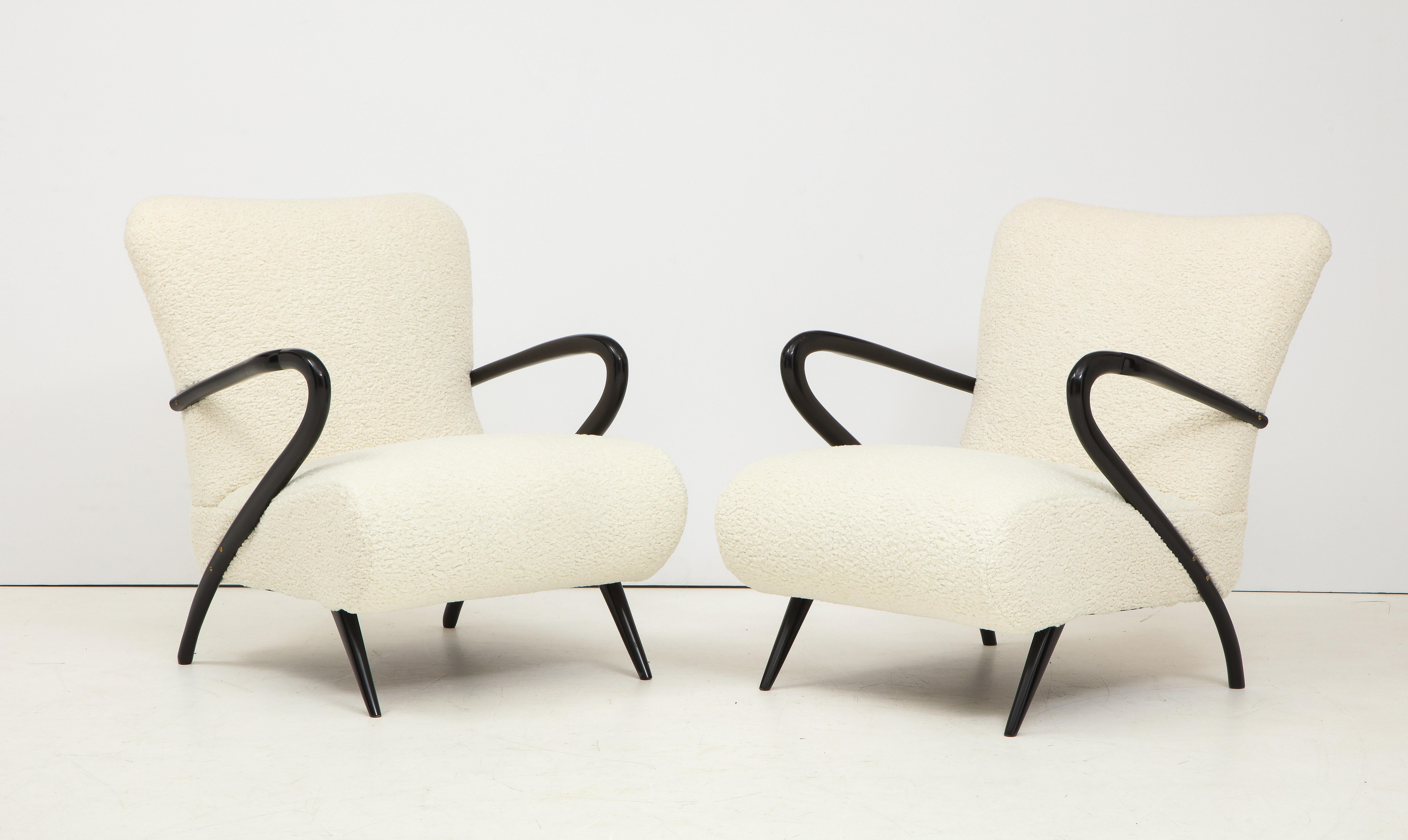 1950's Paolo Buffa Style Sculptural Lounge Chairs 2