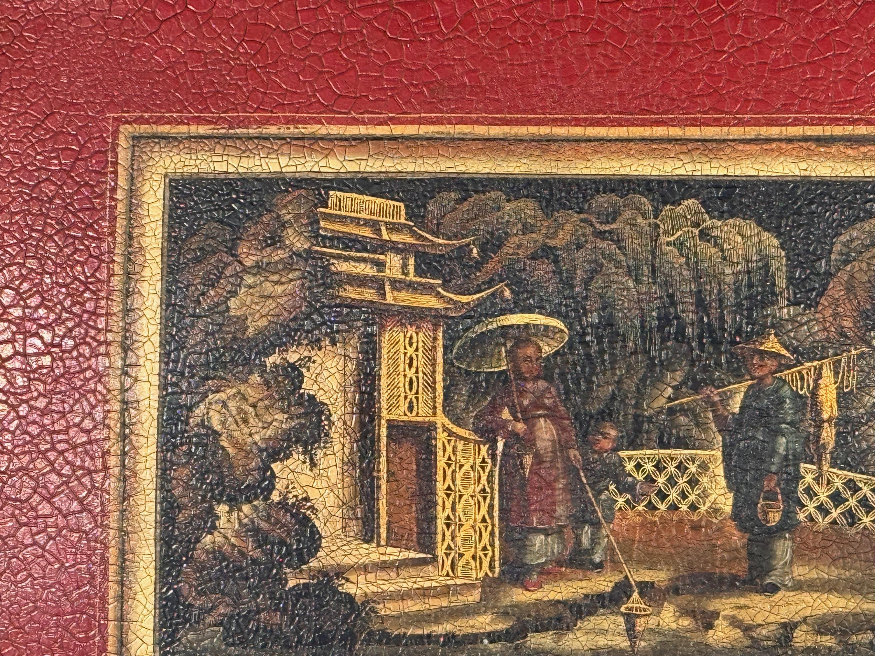Bandeja de papel maché de los años 50 Pintura