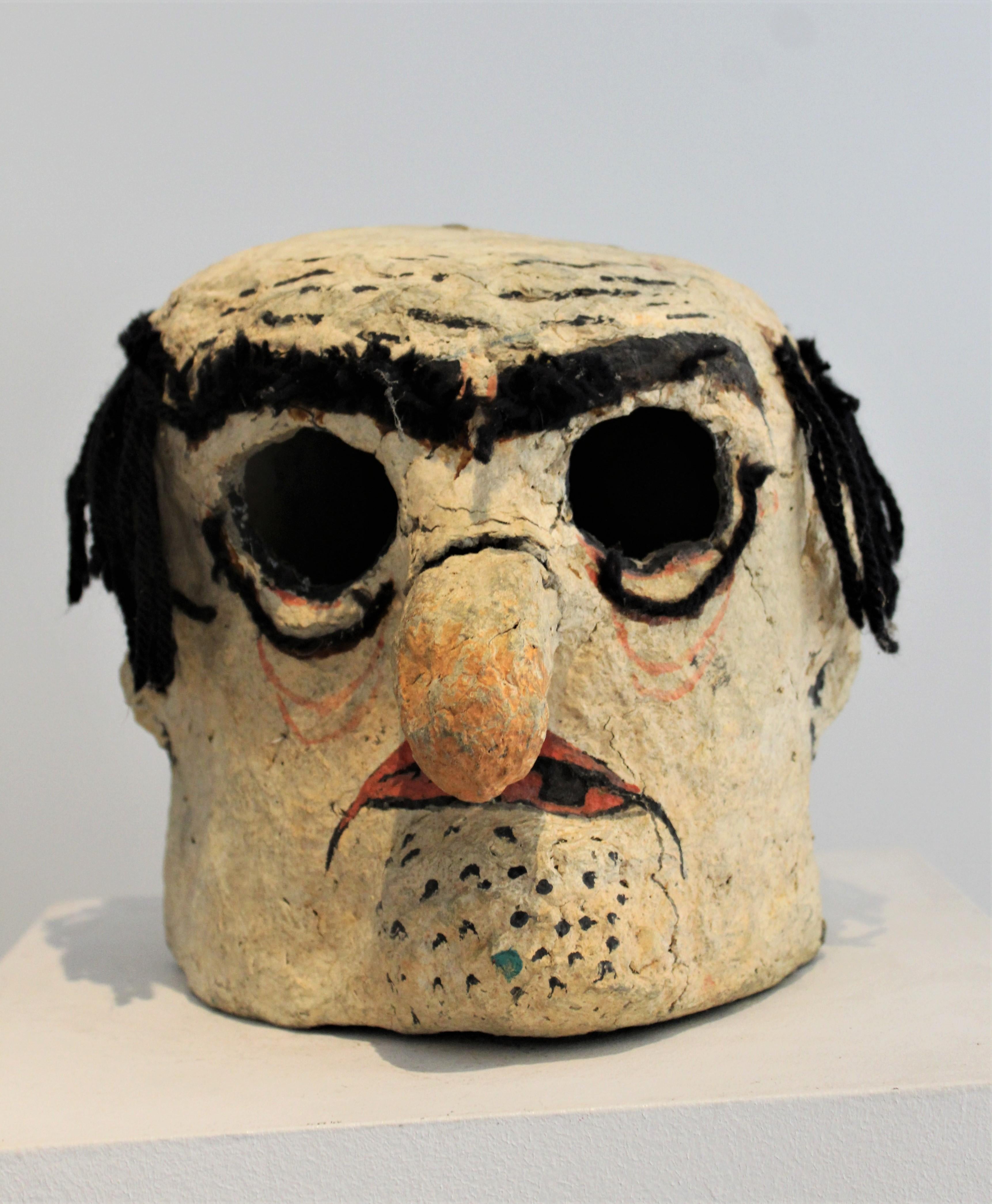 A 1950's rare original James Ensor style papier mâché theatre head. This item was obtained via a private collection (France). 