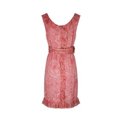 1950s Paquin Haute Couture Silk Chiffon Floral Dress