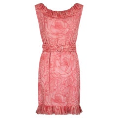 1950s Paquin Haute Couture Silk Chiffon Floral Dress