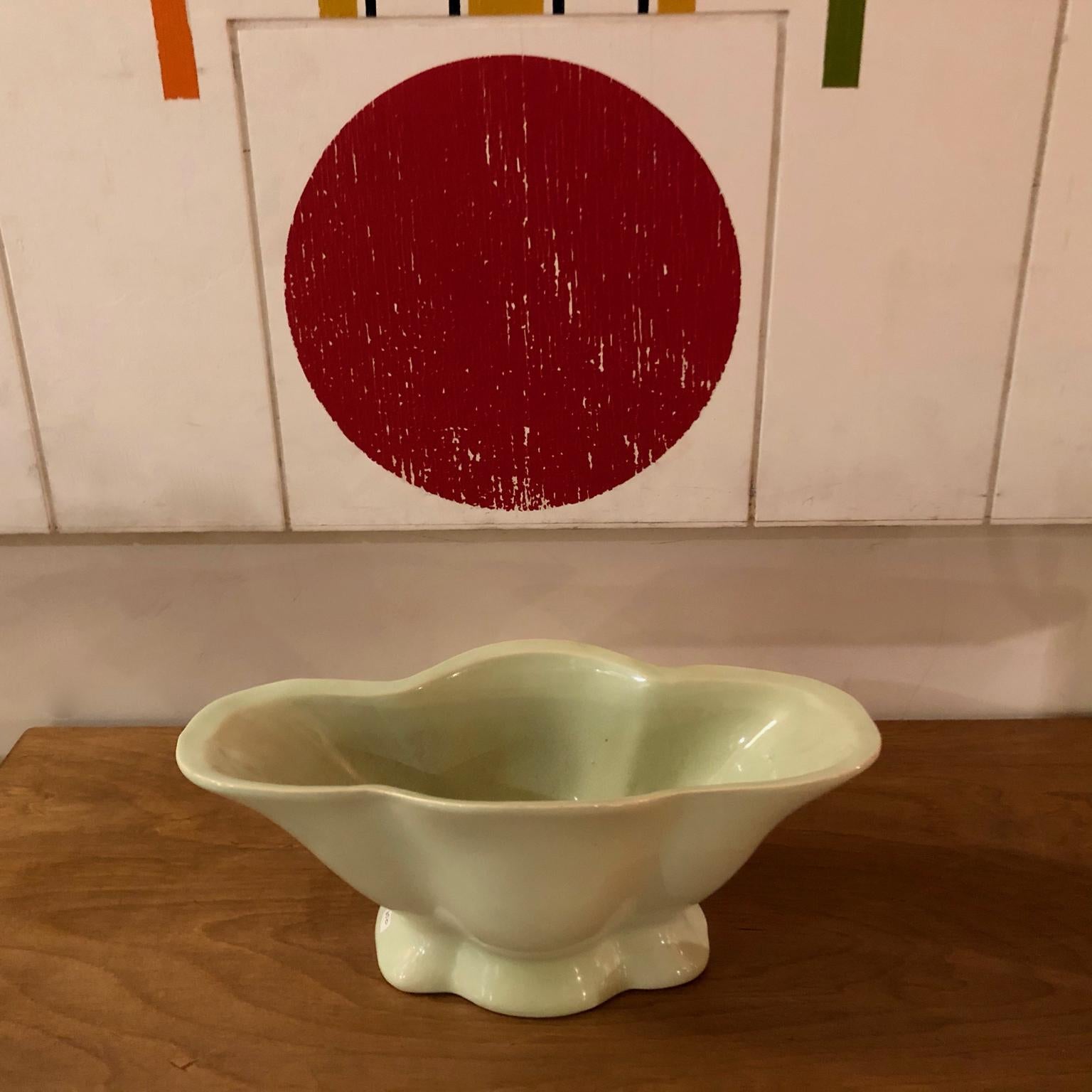 1940s Pastel Green Glazed Flower Arranging Fulham Pottery Vase In Good Condition In London, Fitzrovia
