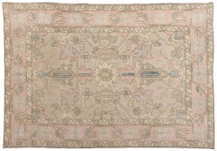 1950's Pastel Turkish Oushak Carpet with Modern Style