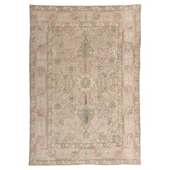 1950's Pastel Turkish Oushak Carpet with Modern Style