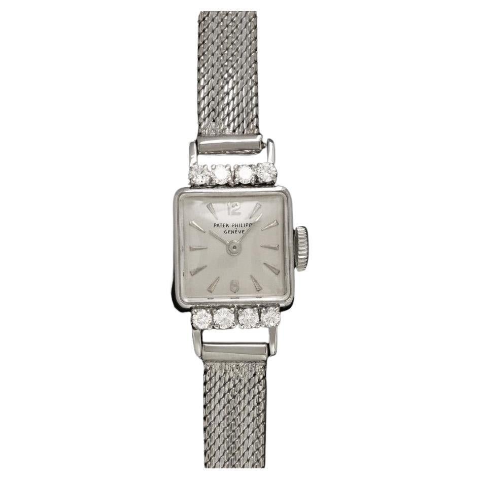 Patek Philippe vintage da donna del 1950 Ref. 3086 Oro bianco 18 carati e diamanti di fabbrica