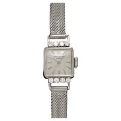 1950's Patek Philippe Vintage Ladies Ref. 3086 18K White Gold and Factory Diamon