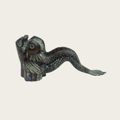 1950s Patinated Bronze Sculpture of a Fish in the Style of Carl Milles