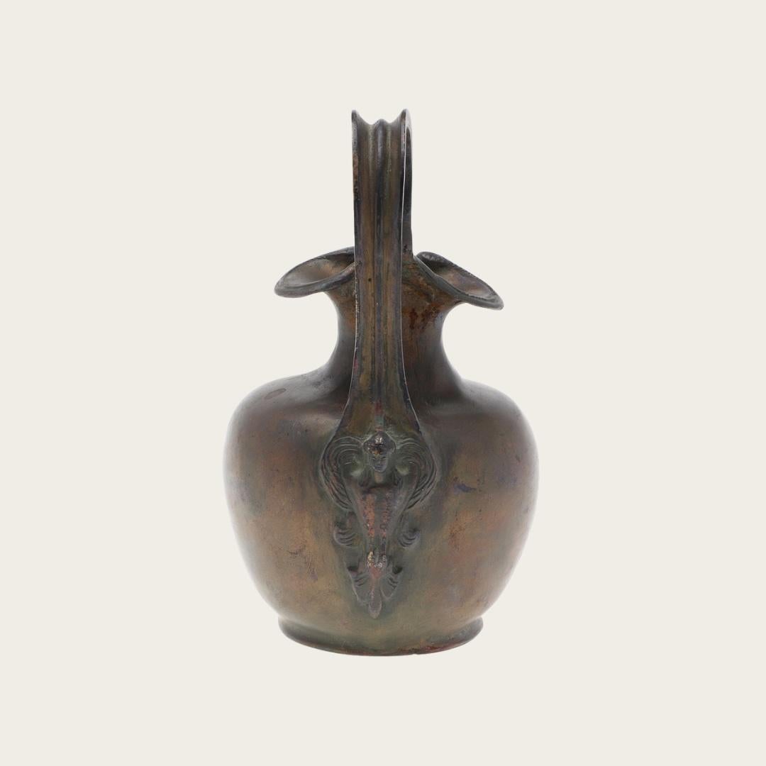 1950s Patinated Bronze Vessel In Good Condition For Sale In Brooklyn, NY