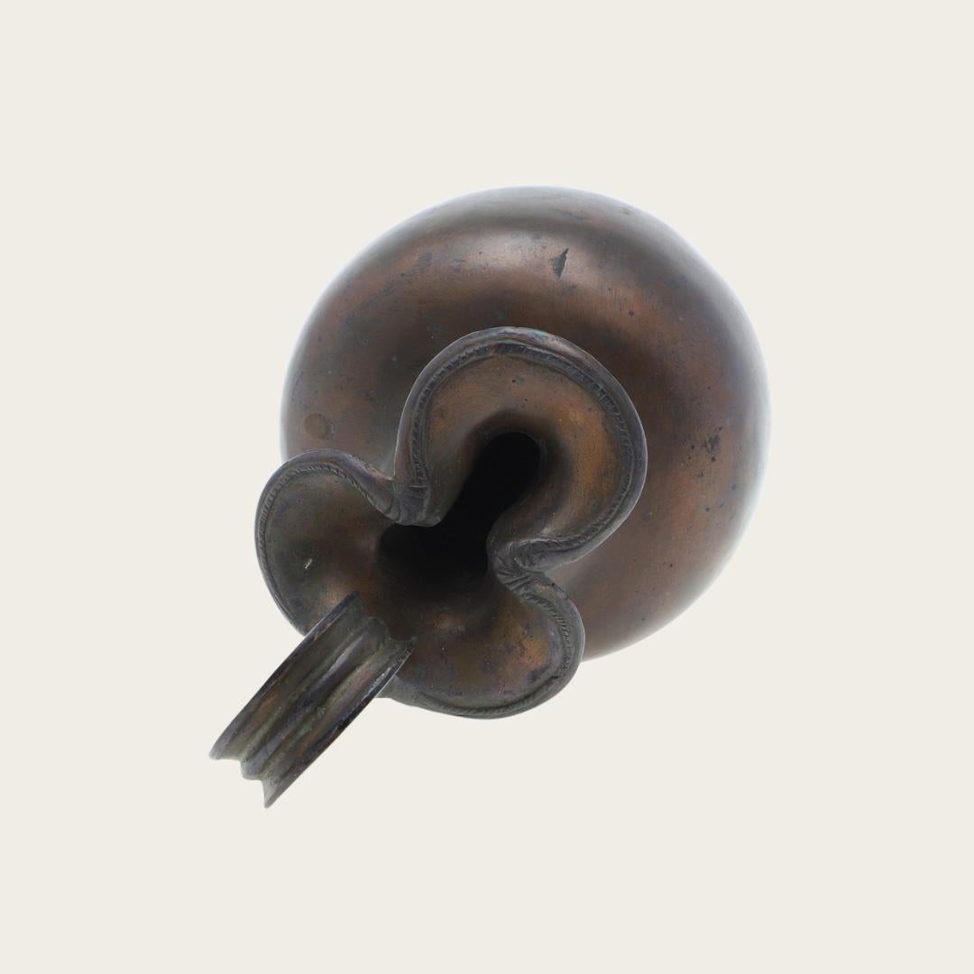 Mid-20th Century 1950s Patinated Bronze Vessel For Sale