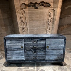 1950er Paul Frankl Buffetschrank Brown Saltman Eiche schwarz gebrannt