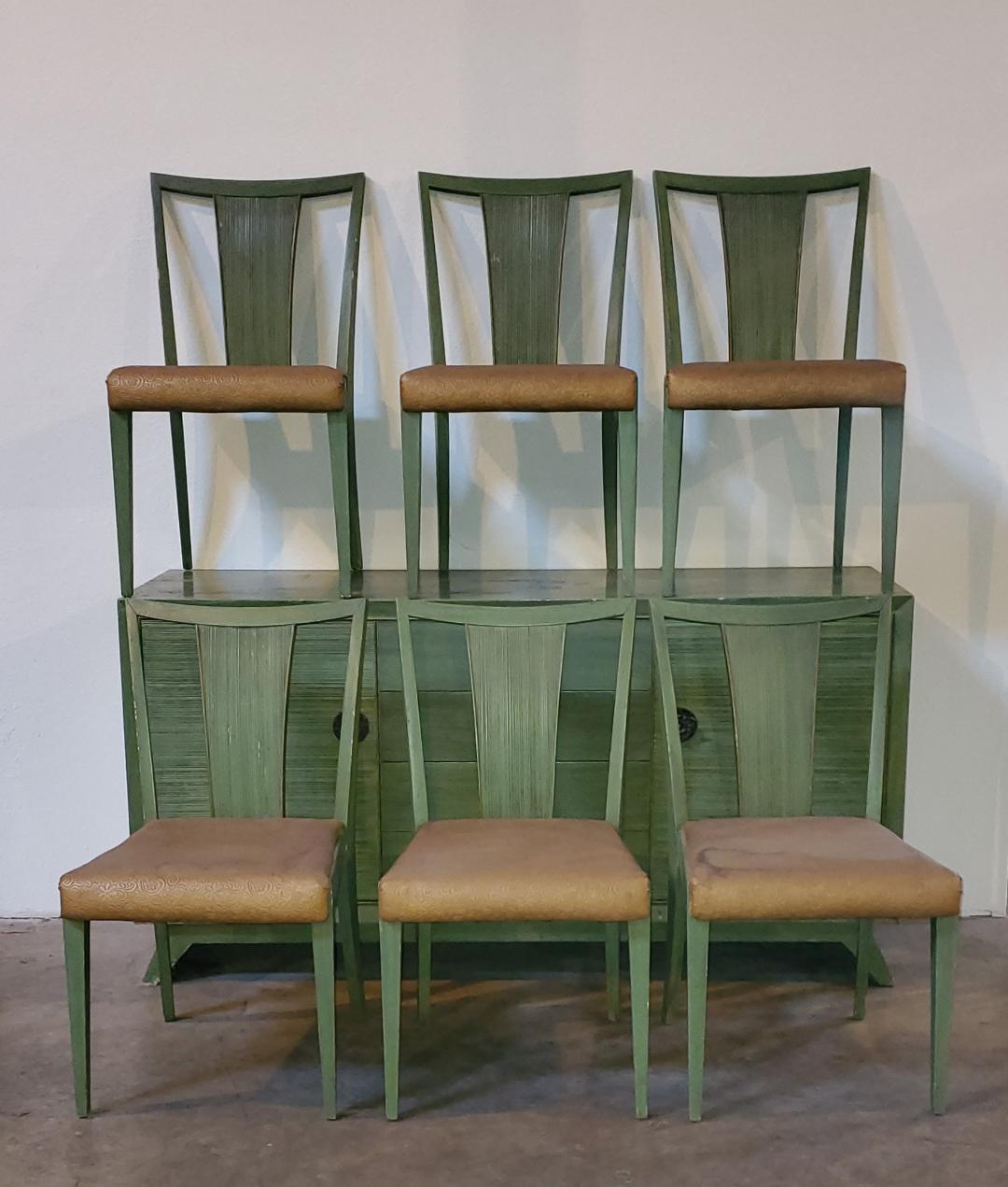 Kommoden-Esszimmer-Set, 9 Teile, Paul Frankl für Brown Saltman, Modernismus, 1950er Jahre (Moderne der Mitte des Jahrhunderts) im Angebot