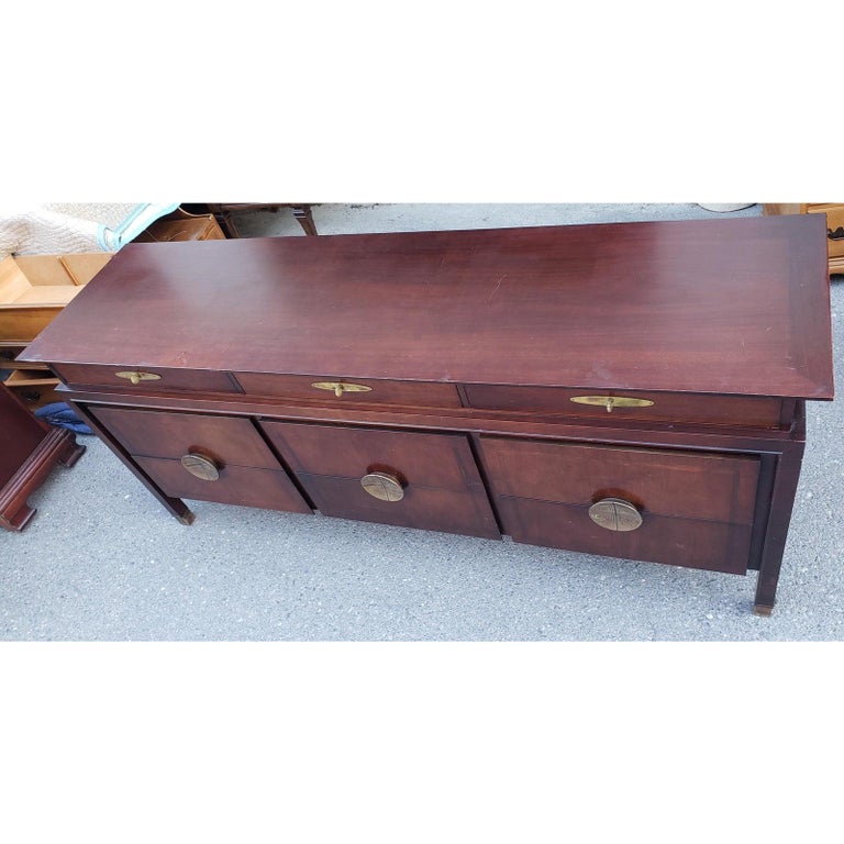 Mid-Century Modern 1950s Paul Frankl for Johnson Furniture Lowboy Dresser For Sale