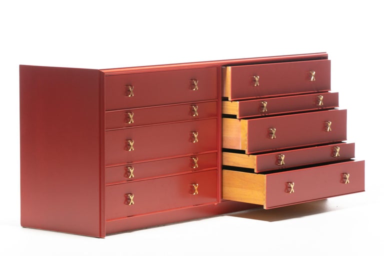 1950s Paul Frankl Moroccan Red Lacquered Double Dresser / Chest of Drawers For Sale at 1stDibs | moroccan drawer pulls 1950s Paul Frankl Moroccan Red Lacquered Double Dresser / Chest of Drawers For Sale at 1stDibs | moroccan drawer pulls