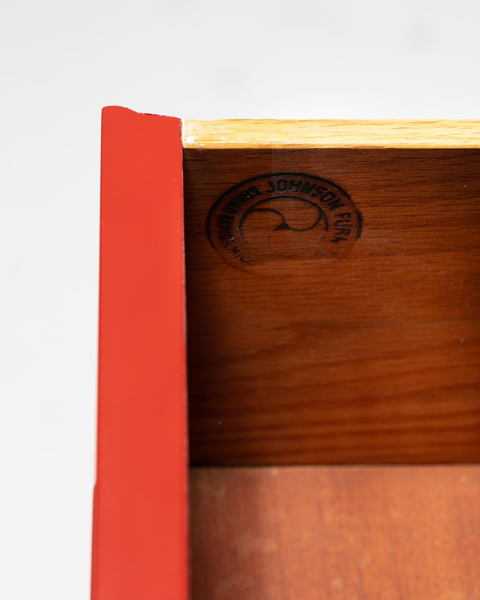 Cassettone doppio laccato rosso marocchino di Paul Frankl del 1950 in vendita 3