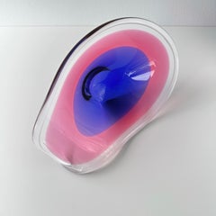 1950s Paul Kedelv Coquille Flygsfors Art Glass Decorative Bowl