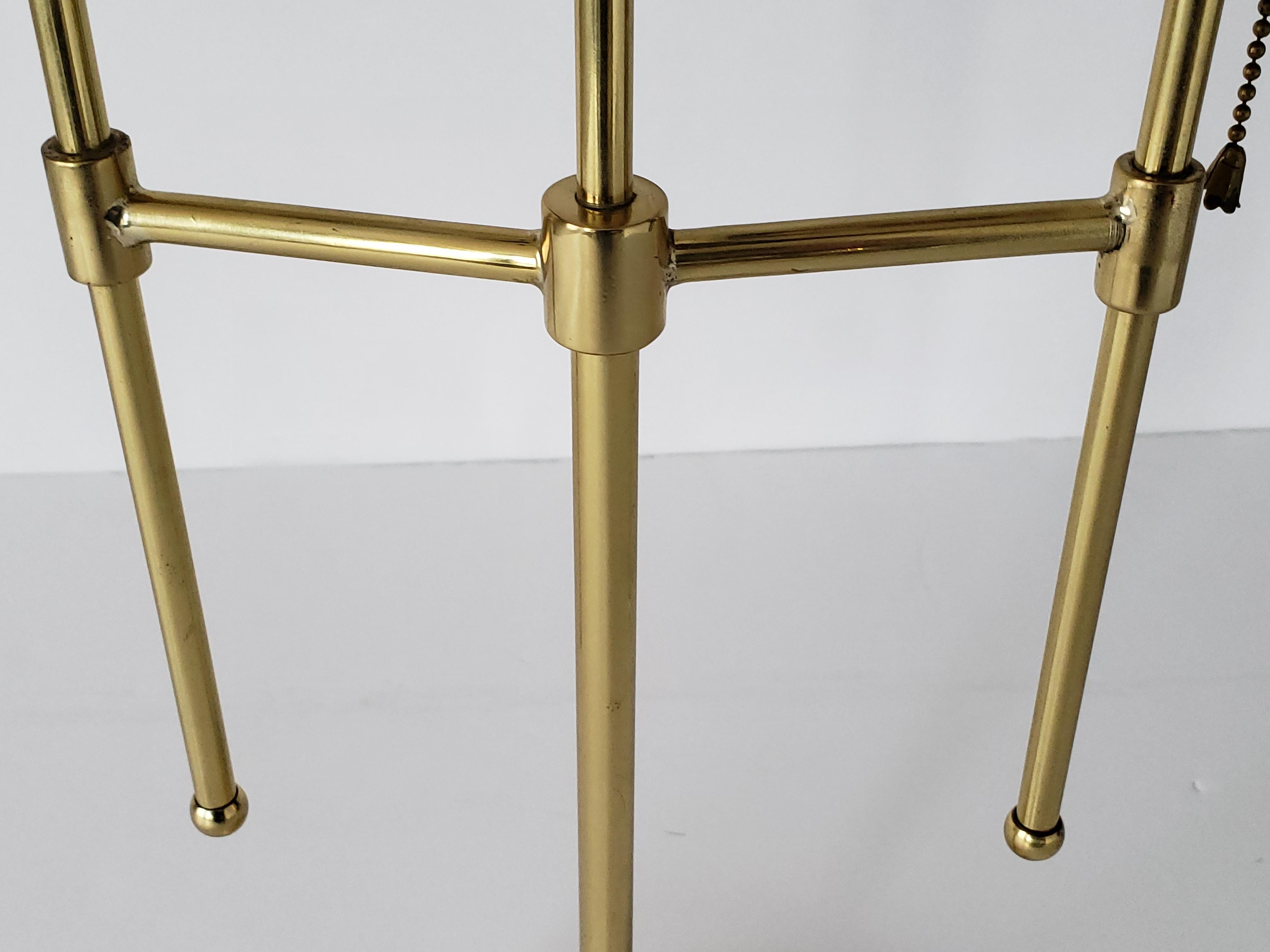 American 1950s In the manners of Paul McCobb , Twin Shade Brass Table Lamp, USA