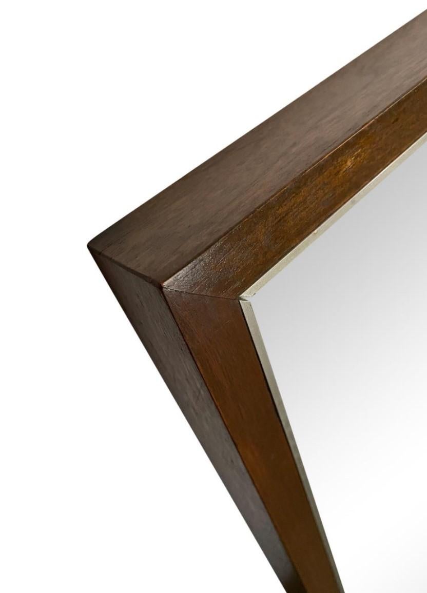 Années 1950 Paul McCobb for Calvin Linear Group Wall Mirror Walnut & Aluminum 34 