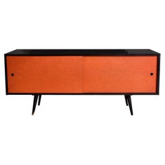 Crédence orange et noire des années 1950 de Paul McCobb pour Planner Group