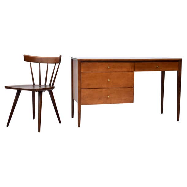 1950's Paul McCobb Planner Group Desk and Chair Set For Sale at 1stDibs