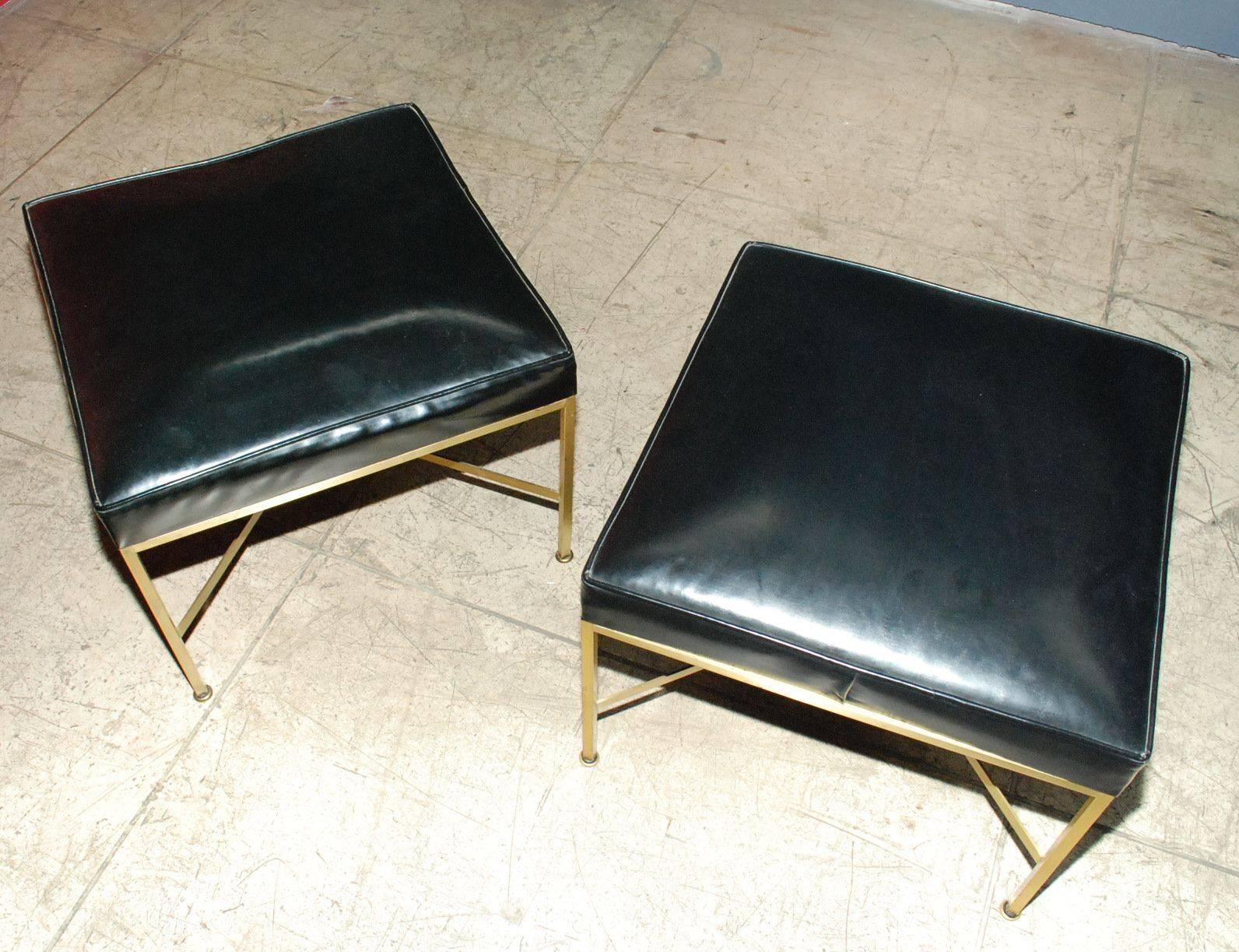 1950s Paul McCobb X Brass Stool or Bench In Good Condition In Cathedral City, CA