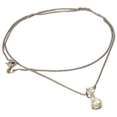 1950s Pear Diamond White Gold Necklace