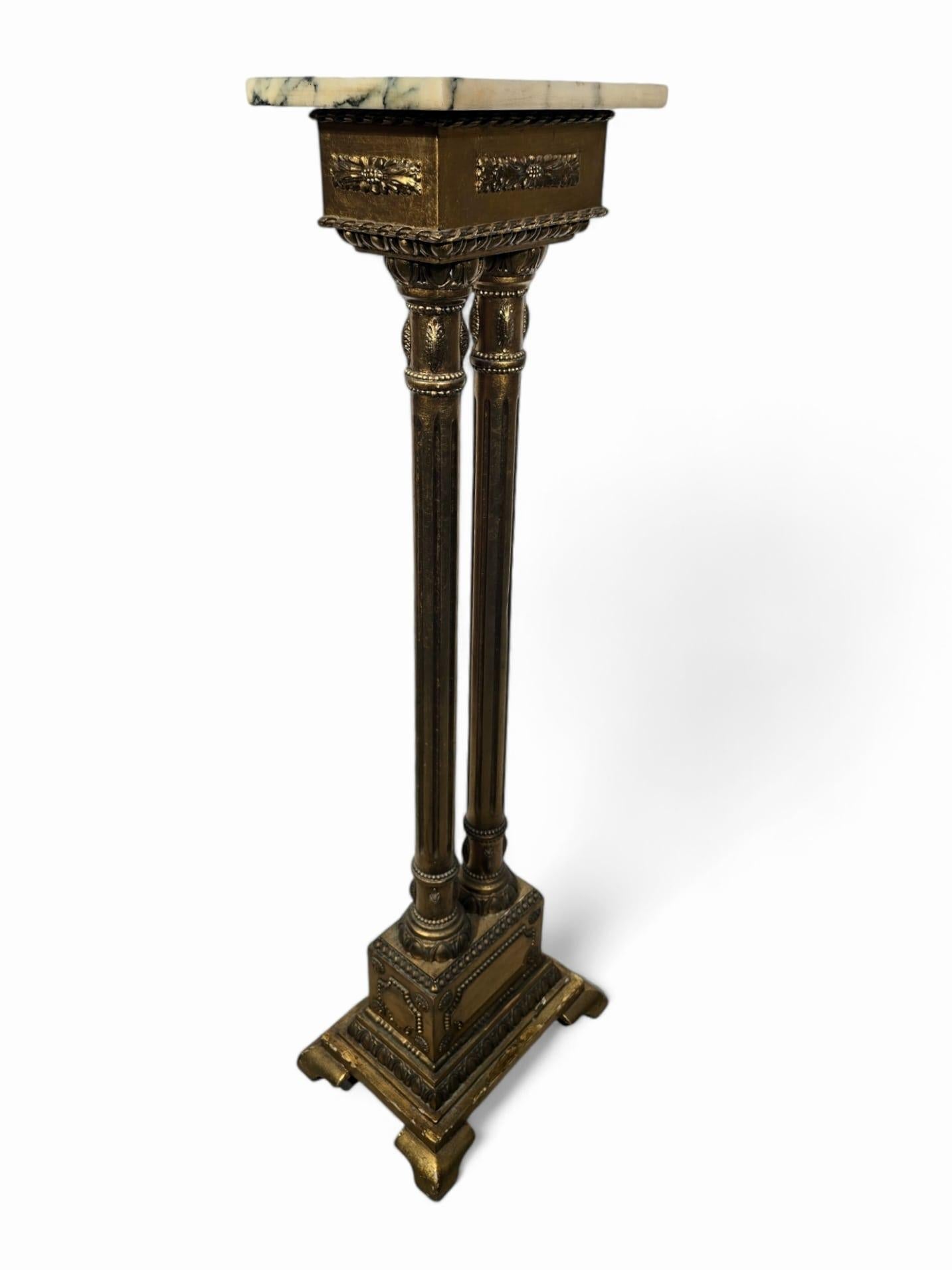 Fruitwood 1950s Pedestal with Columns For Sale