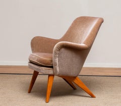 1950s 'Pedro' Armchair In Velvet By Carl Gustav Hjort Af Ornäs Finland