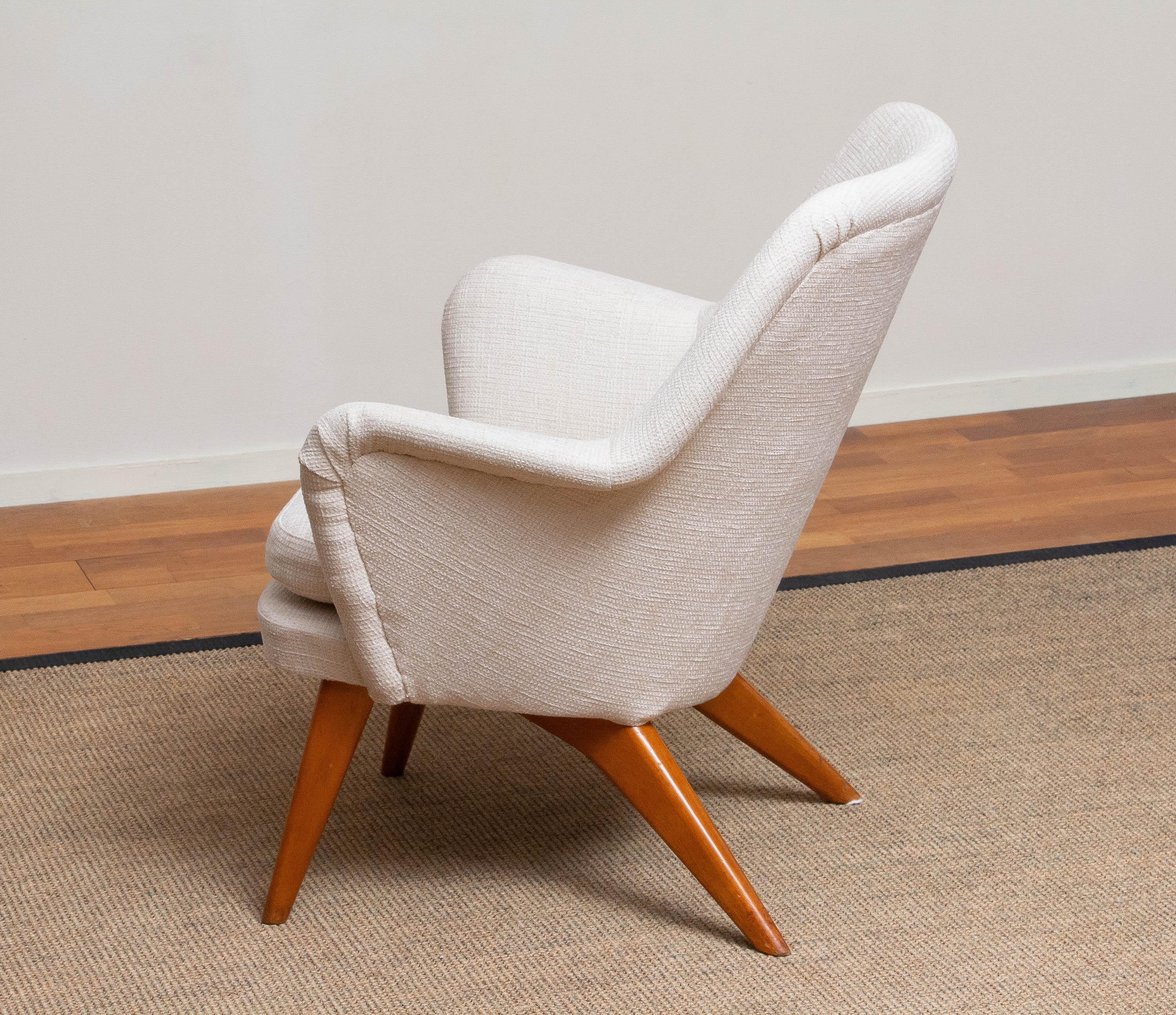 Fabric 1950s, 'Pedro' Chair by Carl Gustav Hiort af Ornäs for Puunveisto Oy-Trasnideri