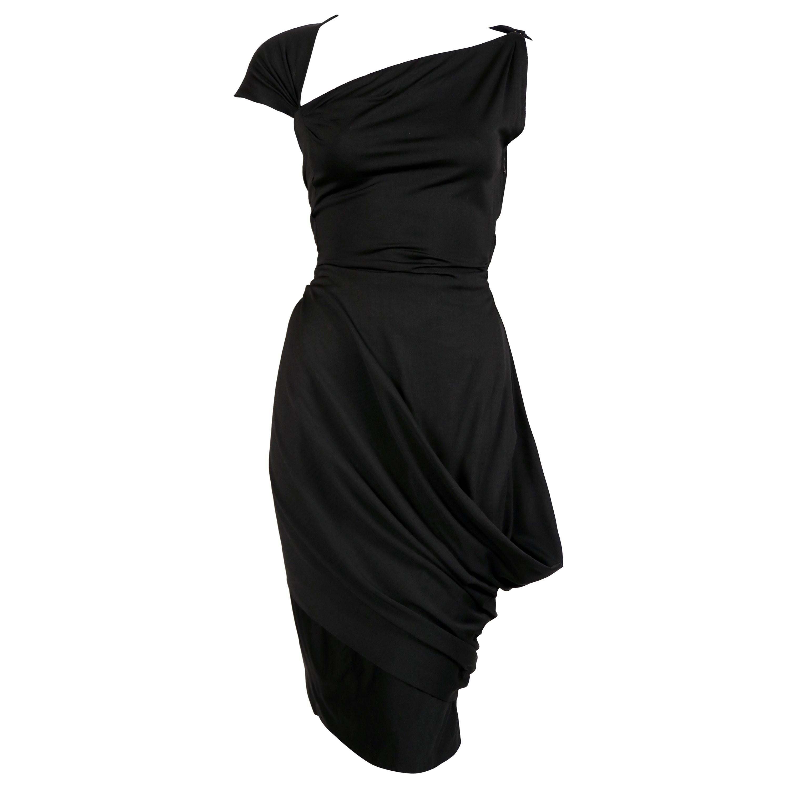 1950's PEDRO RODRIGUEZ haute couture asymmetrical draped wool jersey ...