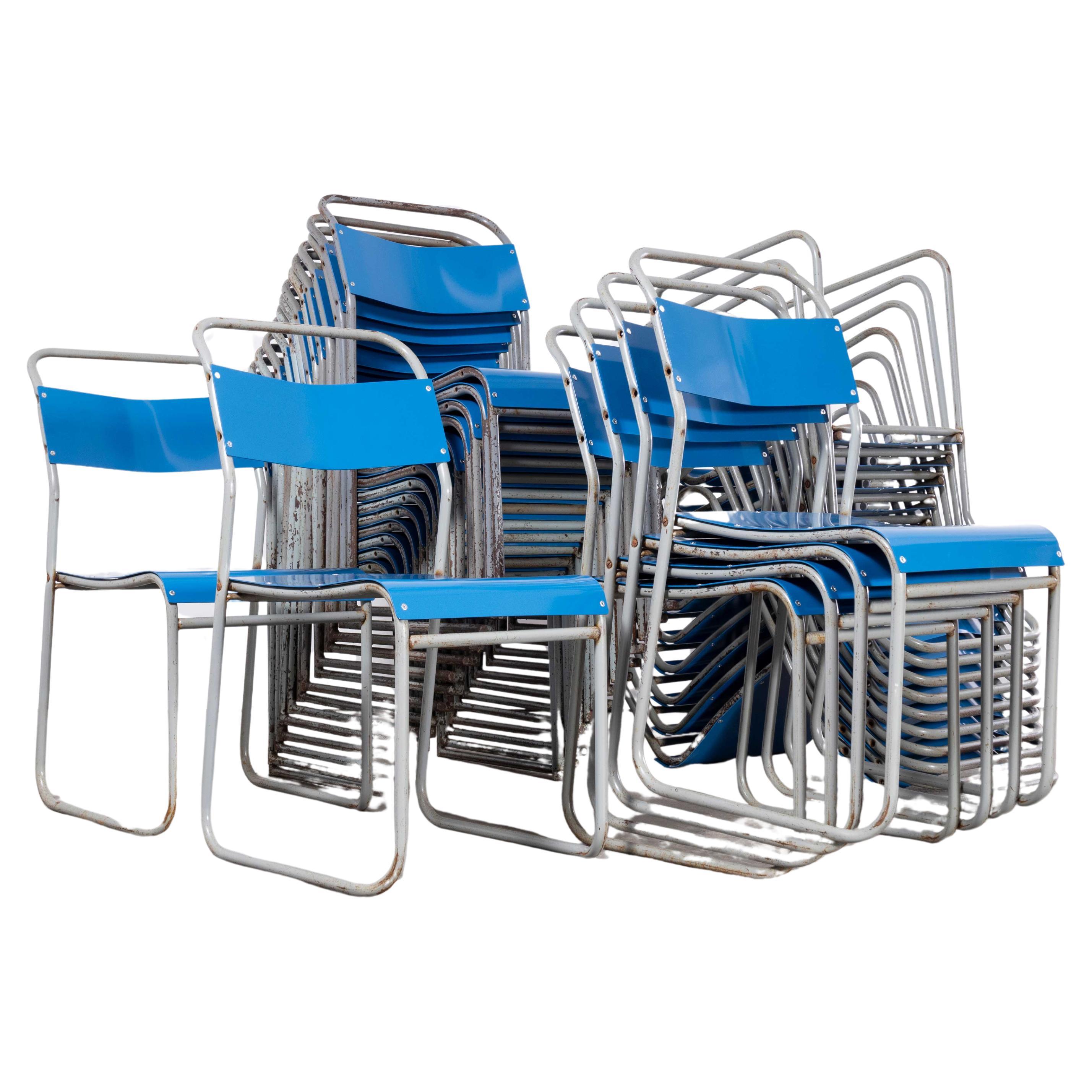 1950s Pel – Cox Tubular Metal Outdoor Dining Chairs With Blue Seats – Quantity Available
1950’s Pel – Cox Tubular Metal Outdoor Dining Chairs With Blue Seats – Quantity Available. One of the all time classic British chairs inspired by the