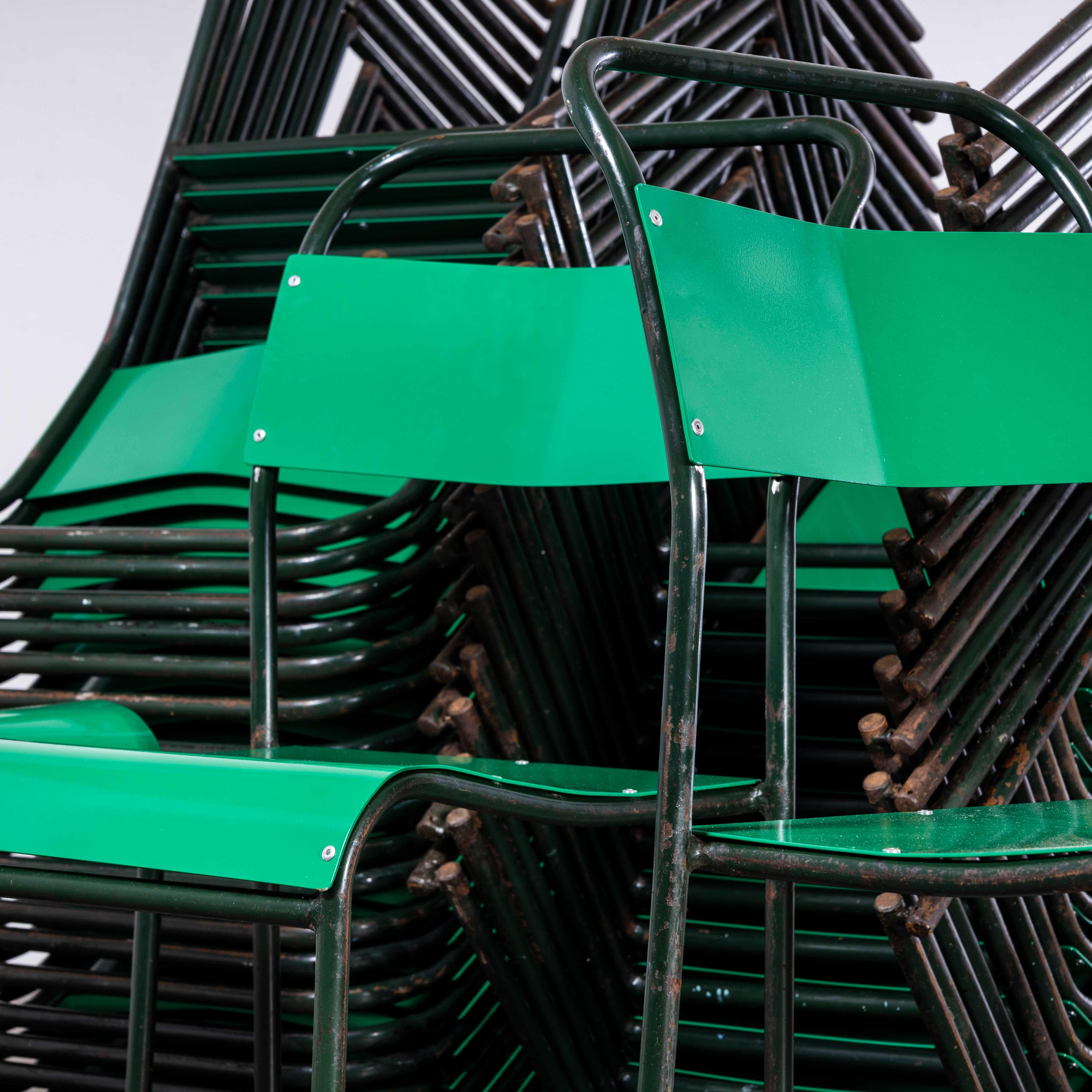 1950’s Pel – Cox Tubular Metal Outdoor Dining Chairs With Green Seats – Quantity For Sale 4