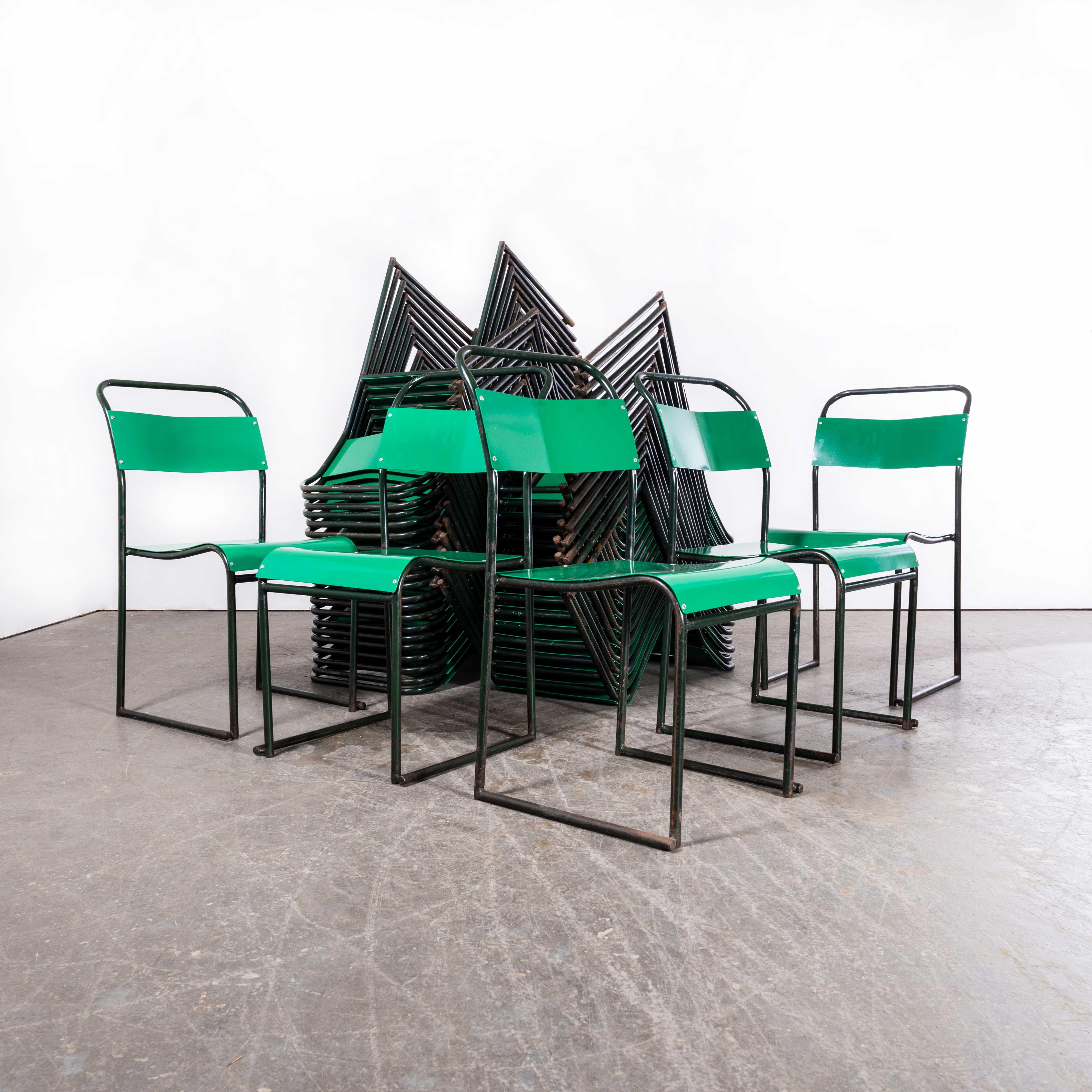 1950’s Pel – Cox Tubular Metal Outdoor Dining Chairs With Green Seats – Quantity For Sale 9