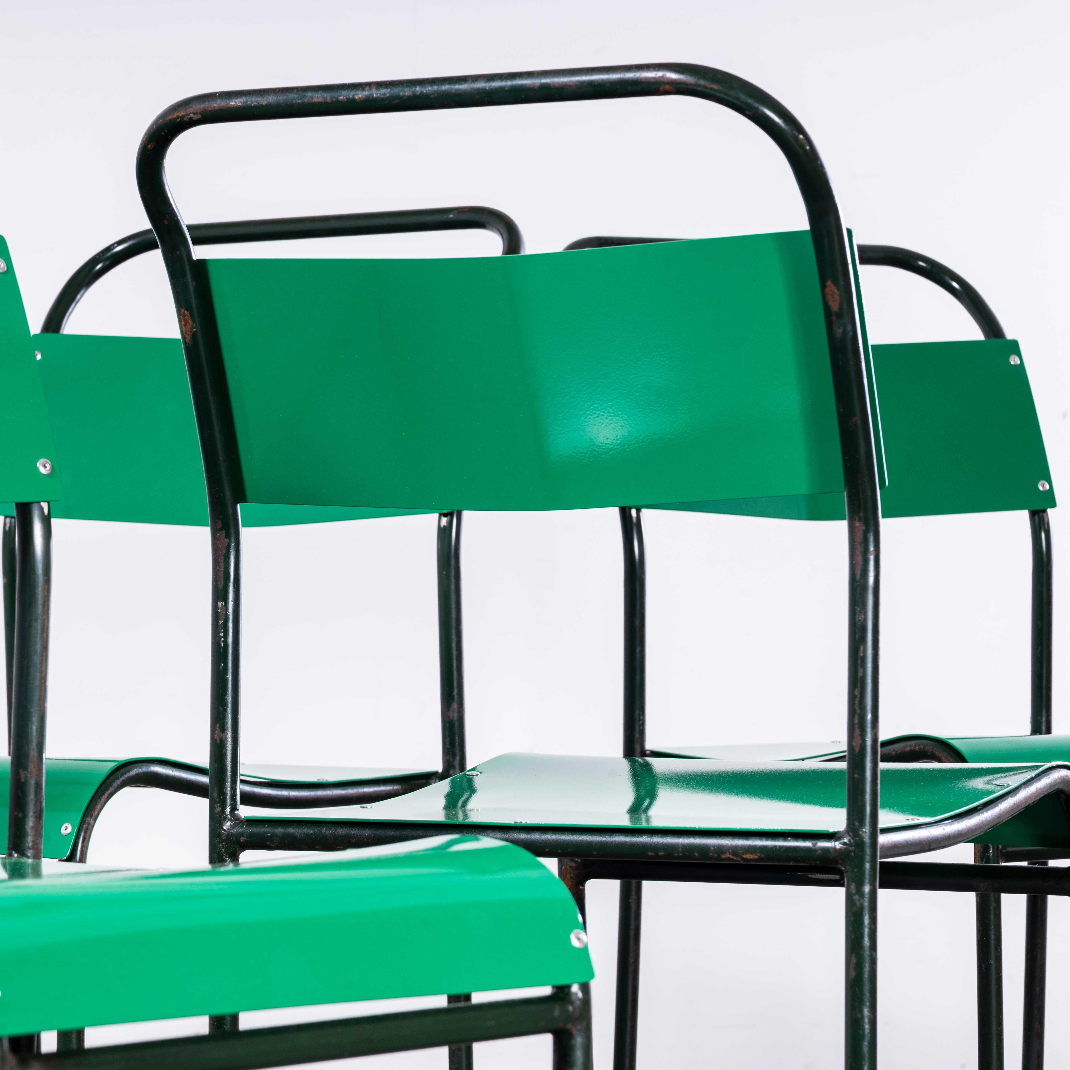 1950’s Pel – Cox Tubular Metal Outdoor Dining Chairs With Green Seats – Quantity For Sale 3