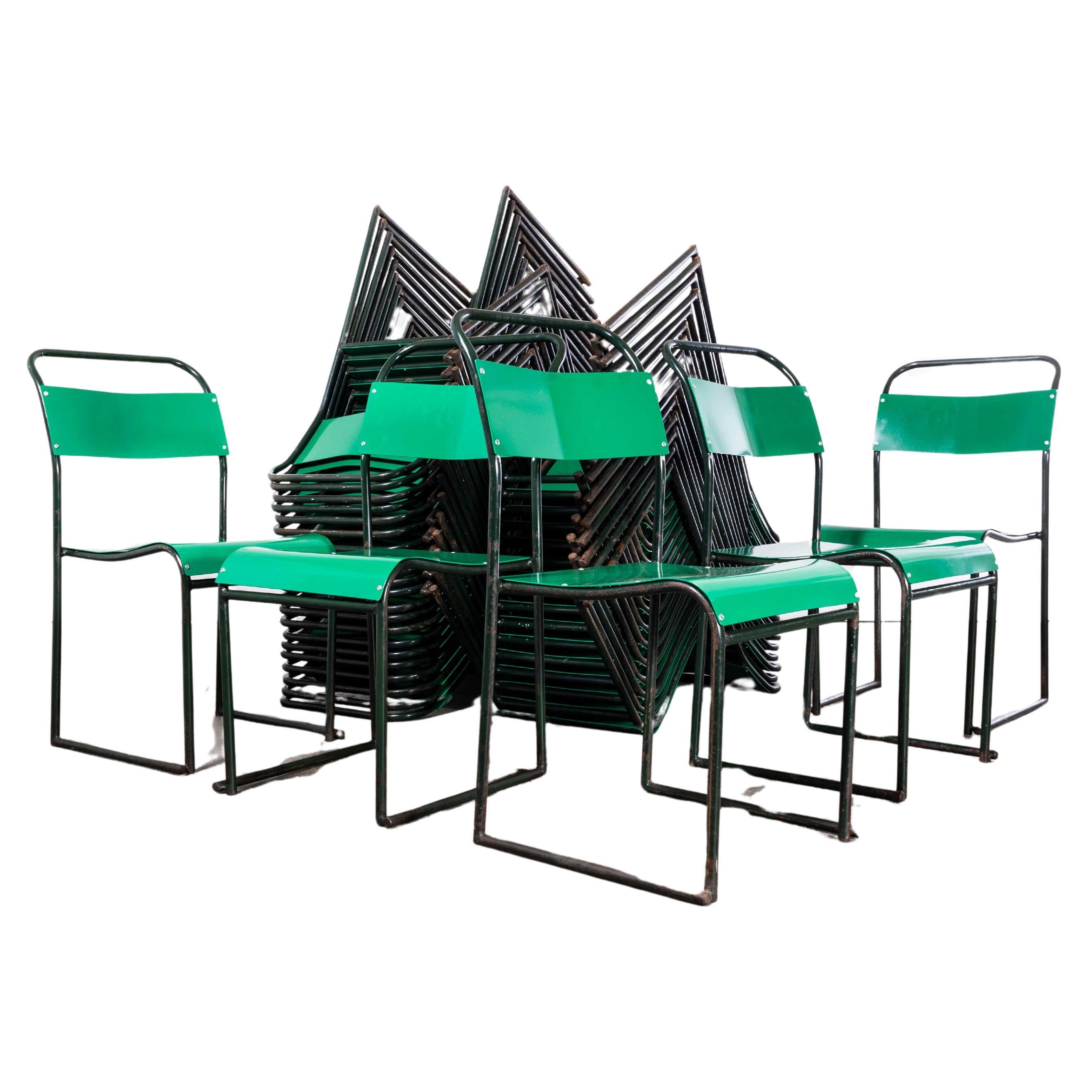 1950’s Pel – Cox Tubular Metal Outdoor Dining Chairs With Green Seats – Quantity For Sale